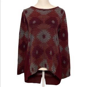 Tribal print sweater top